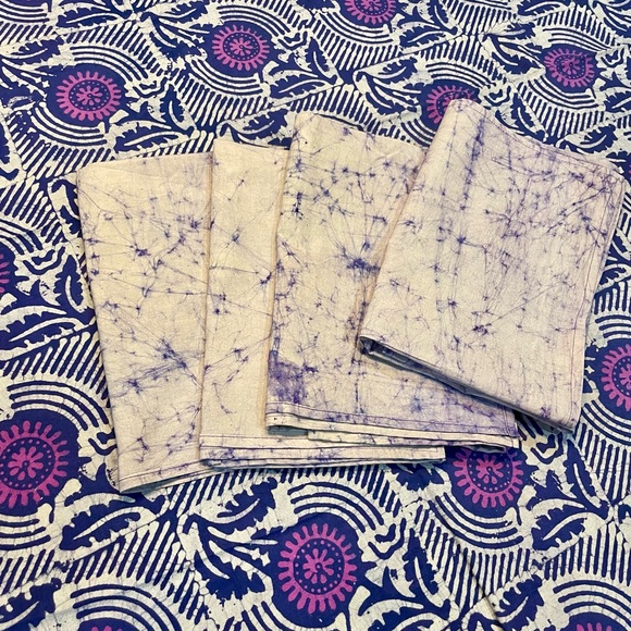 Rare Handmade Batik Tapestry Table Linens Lg Tablecloth 54"x86" Napkins 22"x22" - Picture 5 of 13